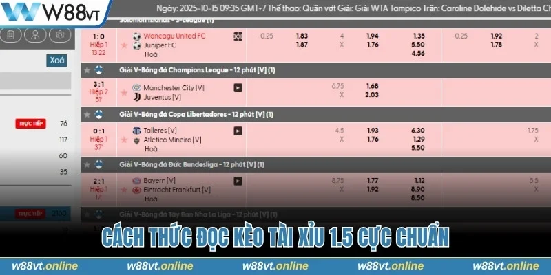 Cách thức đọc kèo tài xỉu 1.5 cực chuẩn