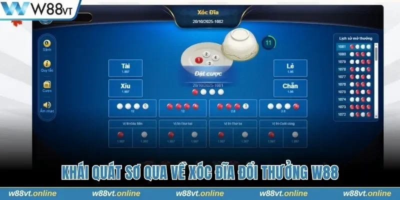 Khái quát sơ qua về xóc đĩa đổi thưởng w88