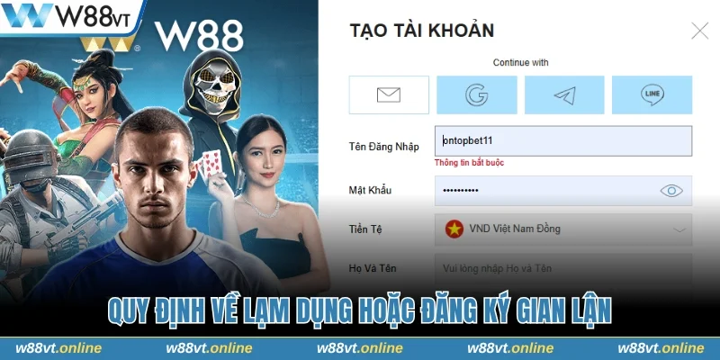 Quy định về lạm dụng hoặc đăng ký gian lận
